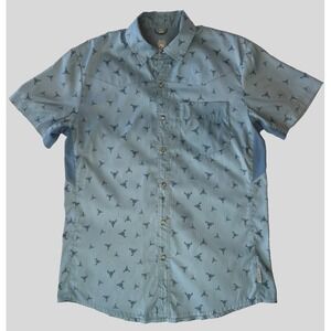 Club Ride Mens Snap Front Cycling Shirt M Short Sleeve Bull Skull Print Vented